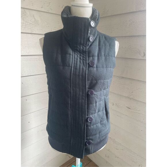 Patagonia Women’s Vagabunda Quilted Fleece Neck Puffer Vest Dark Gray S - Picture 14 of 15